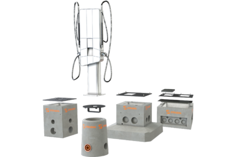Socle d’ancrage UNIMI 1BASE pour borne de recharge électrique