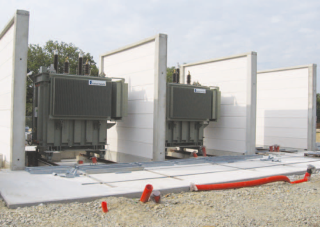 Mur pare feu pour protection des transformateurs